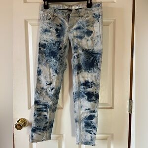 Haughten Women's Blue Tie-Dye Skinny Jeans